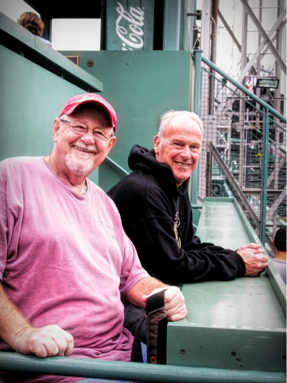 Tip and Dave on the Green Monster - Fenway Park